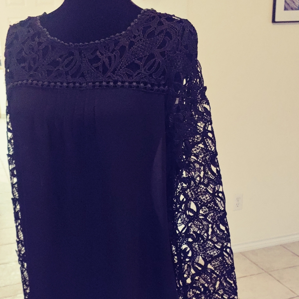 sheer and lace black top